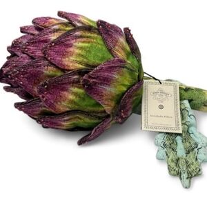 NWT John Derian for Target Beaded Artichoke Vegetable Novelty Pillow 16"